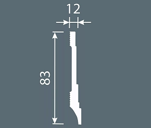 Плинтус PX042, 83х12, 2000мм, Экополимер/18