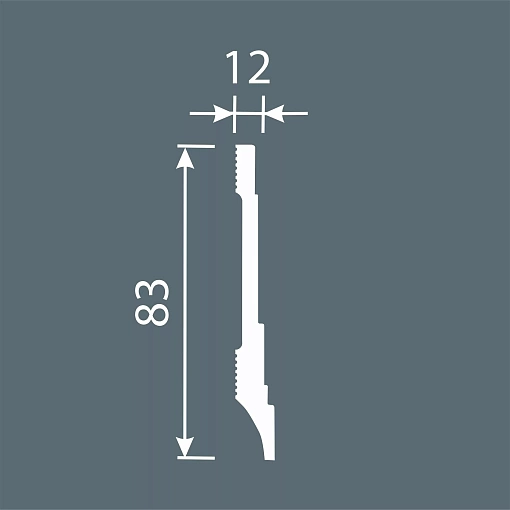 Плинтус PX042, 83х12, 2000мм, Экополимер/18