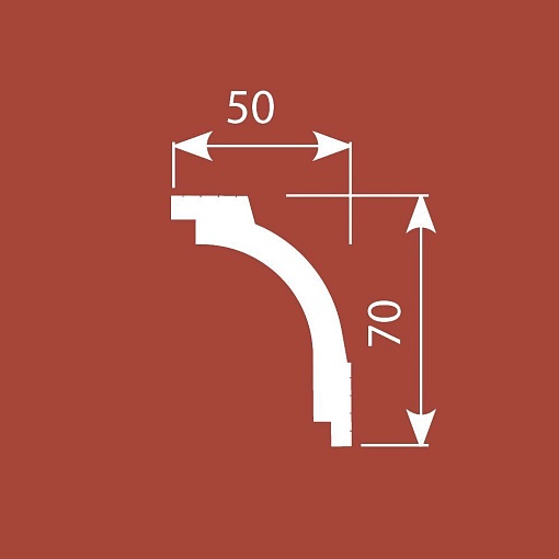 Карниз KX048, 70х50, 2000мм, Экополимер/10