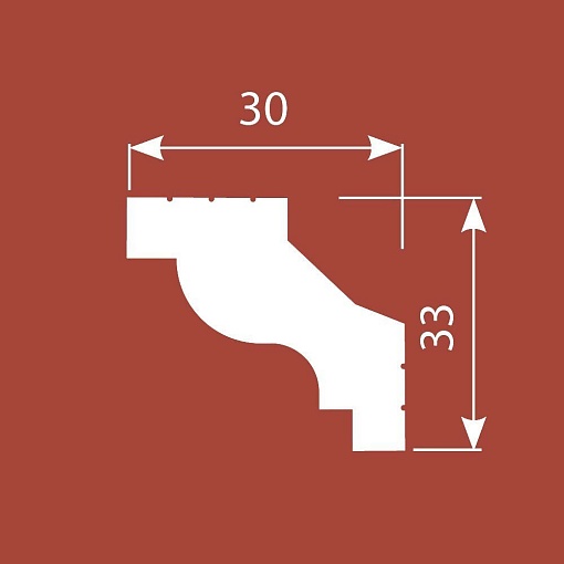 Карниз KX047, 33х30, 2000мм, Экополимер/15