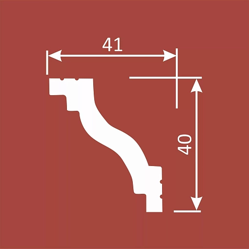 Карниз KX034, 40х41, 2000мм, Экополимер/15