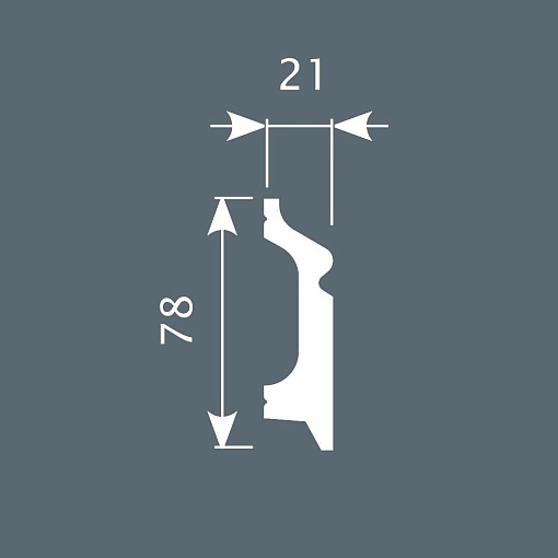 Плинтус PX001, 78х21, 2000мм, Экополимер/9