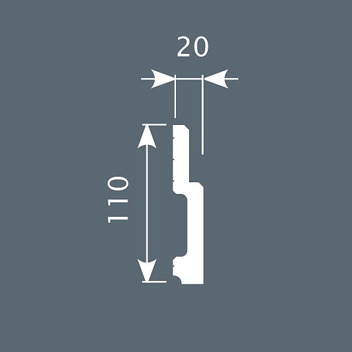 Плинтус PX010, 110х20, 2000мм, Экополимер/14