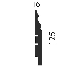 Плинтус AP20 под покраску, белый, 125x16x2400 мм, МДФ