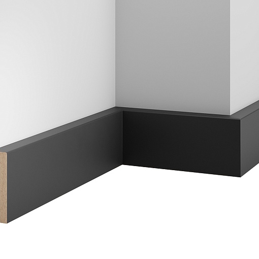 Плинтус WP80 экошпон, черный, 80х22х1200мм, МДФ