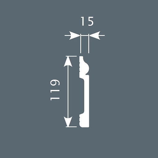 Плинтус PX004, 119х15, 2000мм, Экополимер/16