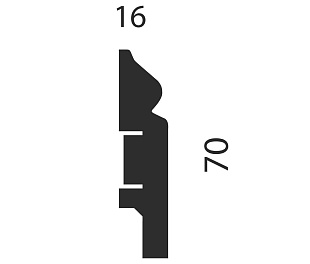 Плинтус AP05 под покраску, белый, 70x16x2400 мм, МДФ
