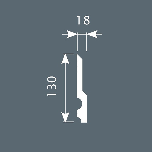 Плинтус PX011, 130х18, 2000мм, Экополимер/8