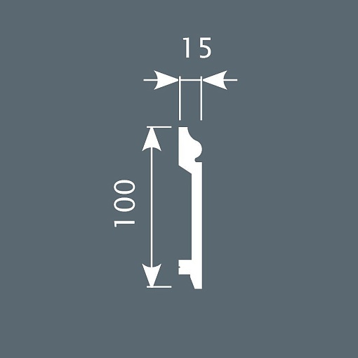 Плинтус PX026, 100х15, 2000мм, Экополимер/7