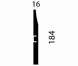 Плинтус AP25 под покраску, белый, 184x16x2400 мм, МДФ