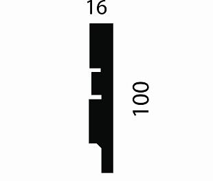 Плинтус AP75 под покраску, белый, 100x16x2400 мм, МДФ