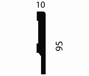 Плинтус AP73 под покраску, белый, 95x10x2400 мм, МДФ
