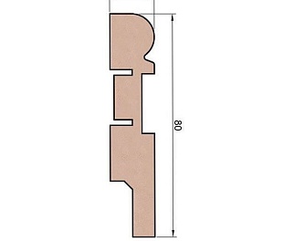 Плинтус AP28 под покраску, белый, с пазом под 20 молдинг, 80x16x2400 мм, МДФ