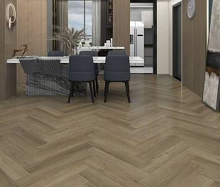 Кварцвинил ПВХ Покрытие Calitex Diamonds Sancy Herringbone Click DM1003 750x150x6 (1,575 м2)