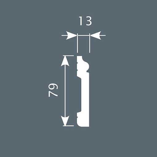 Плинтус PX002, 79х13, 2000мм, Экополимер/13