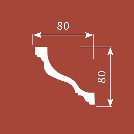 Карниз KX027, 80х80, 2000мм, Экополимер/17