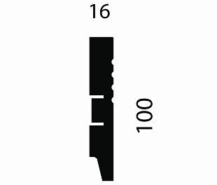Плинтус AP08 под покраску, белый, 100x16x2400 мм, МДФ