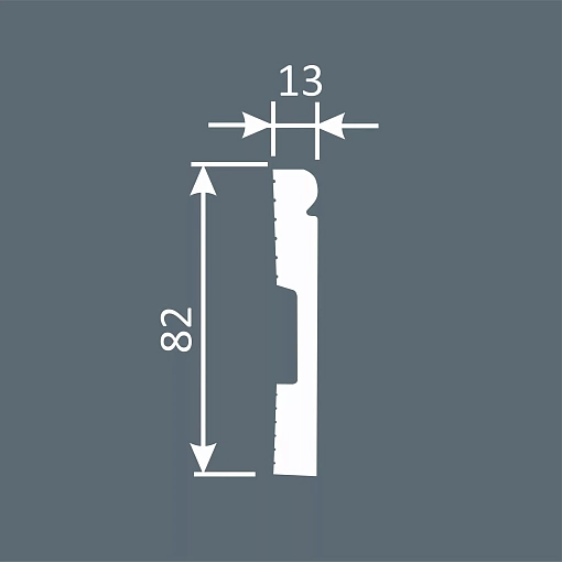 Плинтус PX032, 82х13, 2000мм, Экополимер/13