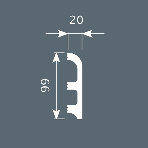 Плинтус PX014, 99х20, 2000мм, Экополимер/6