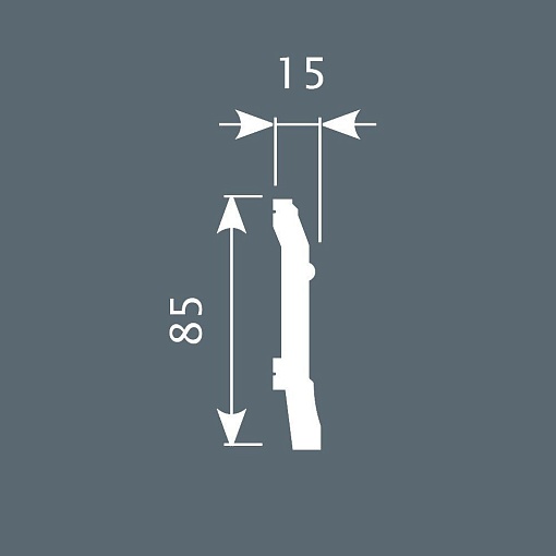 Плинтус PX020, 85х15, 2000мм, Экополимер/14