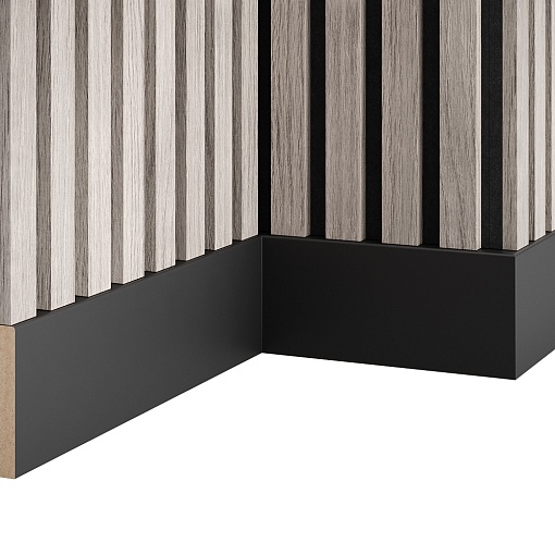 Плинтус WP80 экошпон, черный, 80х22х1200мм, МДФ