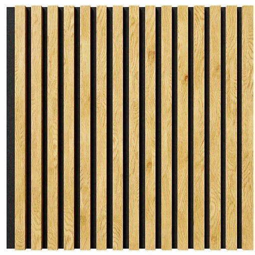 Акустическая панель, черный войлок, 600х600х19мм, рейки МДФ дуб Медный