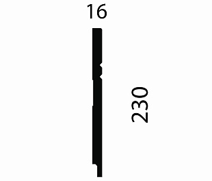 Плинтус AP27 под покраску, белый, 230x16x2400 мм, МДФ