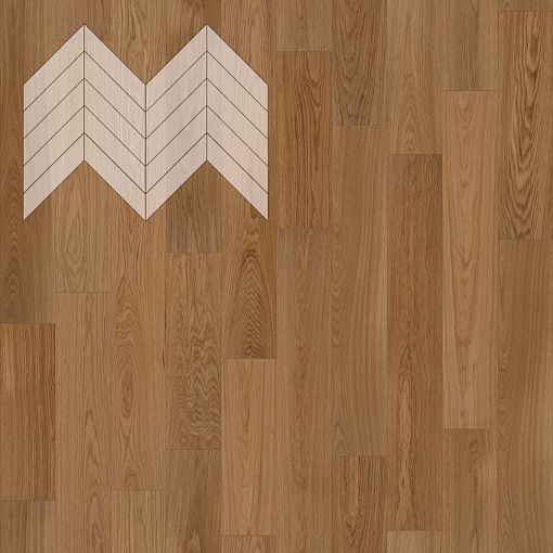 Паркет Елка Французская Lab Arte Chevron Дуб Натур Гридж лак 600/490х110х14/3/45°