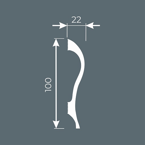 Плинтус PX038, 100х22, 2000мм, Экополимер/23