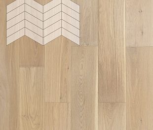 Паркет Елка Французская Lab Arte Chevron Дуб Селект Чегет белый лак 400/337х110х14/3/60° в магазине напольных покрытий «Стильный пол»