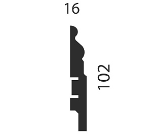 Плинтус AP18 под покраску, белый, 102x16x2400 мм, МДФ