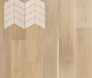 Паркет Елка Французская Lab Arte Chevron Дуб Селект Чегет белый лак 400/313х150х14/3/60° в магазине напольных покрытий «Стильный пол»