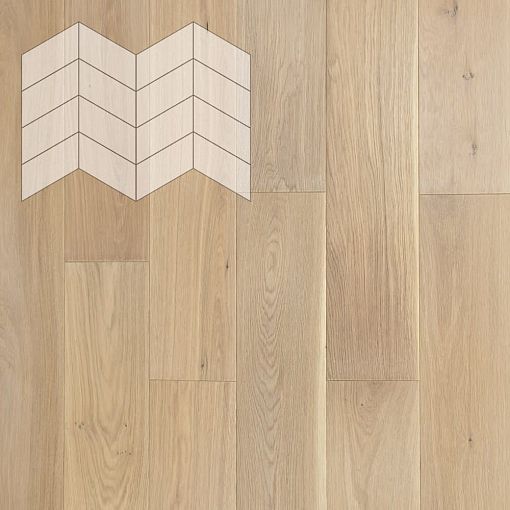 Паркет Елка Французская Lab Arte Chevron Дуб Селект Чегет белый лак 400/313х150х14/3/60°