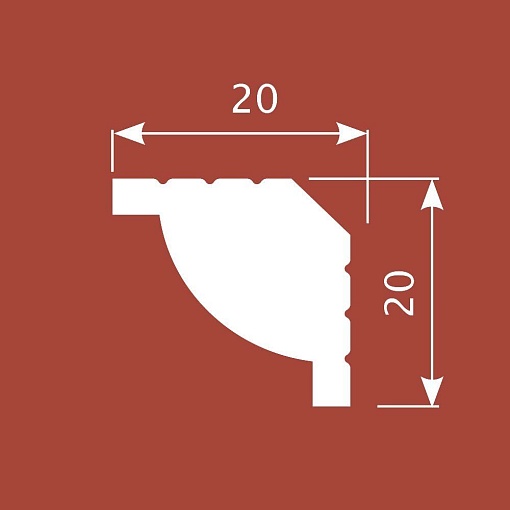 Карниз KX020, 20х20, 2000мм, Экополимер/38
