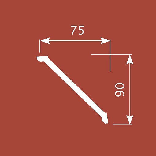 Карниз KX031, 90х75, 2000мм, Экополимер/10