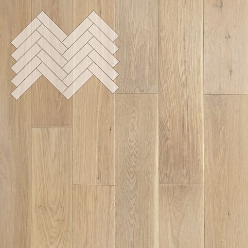 Паркет Елка Английская Lab Arte Angle Дуб Селект Чегет белый лак 500х125х14/3