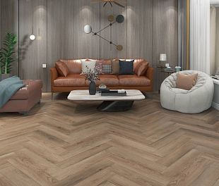 Кварцвинил ПВХ Покрытие Calitex Diamonds Sierra Herringbone Click DM803 750x150x6 (1,575 м2)