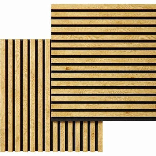 Акустическая панель, черный войлок, 600х600х19мм, рейки МДФ дуб Медный