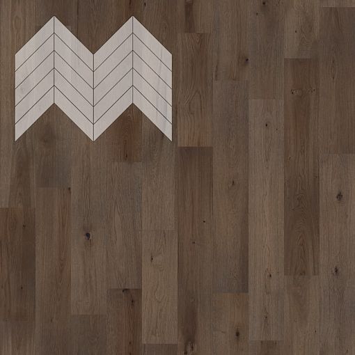 Паркет Елка Французская Lab Arte Chevron Дуб Рустик Кайт лак 600/490х110х14/3/45°
