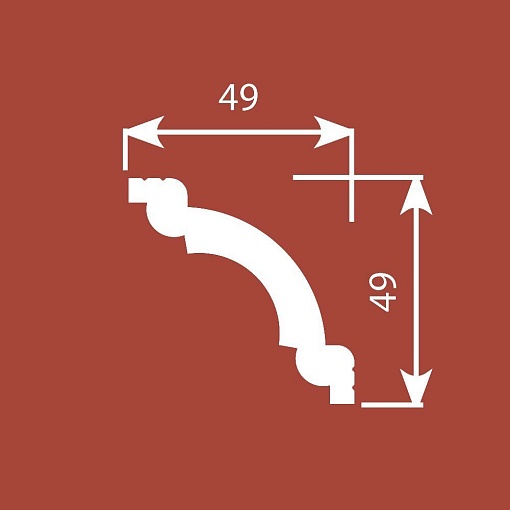 Карниз KX008, 49х49, 2000мм, Экополимер/16