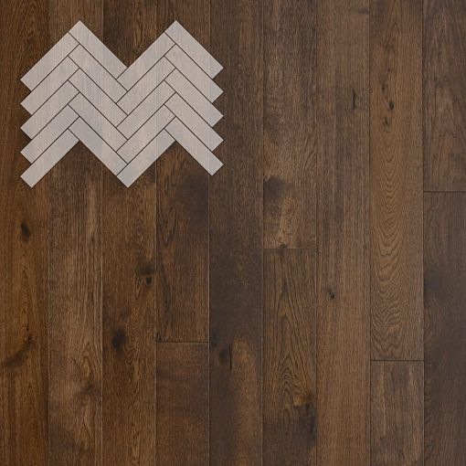 Паркет Елка Английская Lab Arte Angle Дуб Рустик Коньяк лак 500х125х14/3