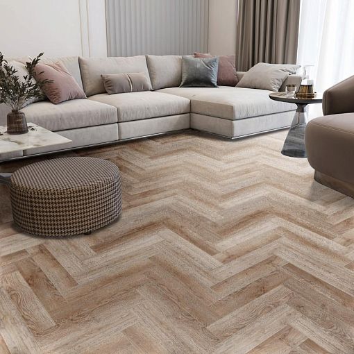 Кварц-винил CronaFloor Herringbone Дуб Лилль H007