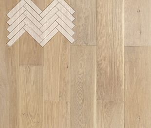 Паркет Елка Английская Lab Arte Angle Дуб Рустик Чегет белый лак 500х150х14/3 в магазине напольных покрытий «Стильный пол»