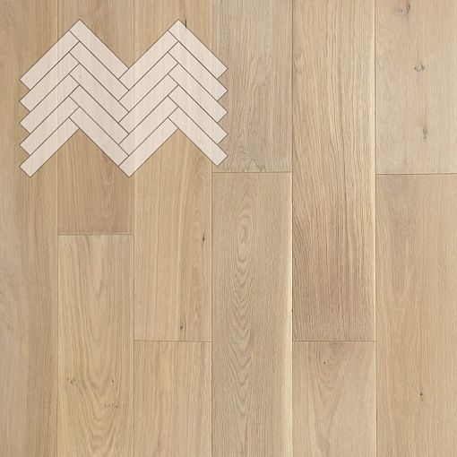 Паркет Елка Английская Lab Arte Angle Дуб Рустик Чегет белый лак 500х150х14/3