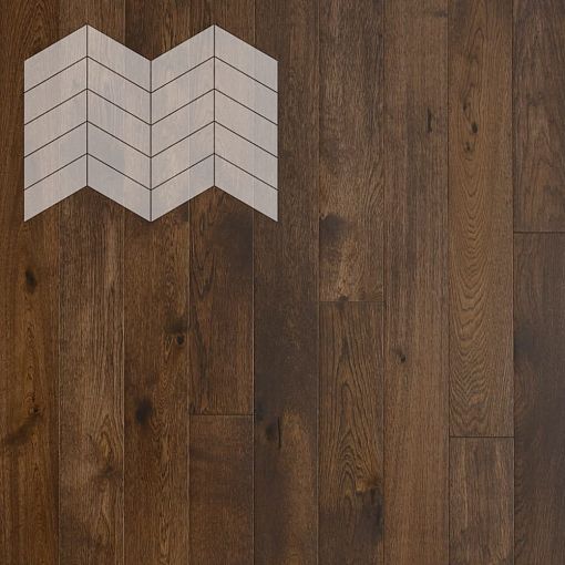 Паркет Елка Французская Lab Arte Chevron Дуб Натур Коньяк лак 400/328х125х14/3/60°