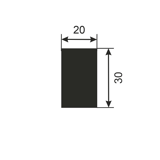 Рейка RX002, 30х20, 2000мм, Экополимер/14